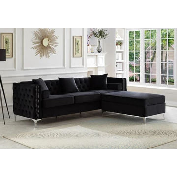 Oxford Corner Reversible Sectional Couch -Black