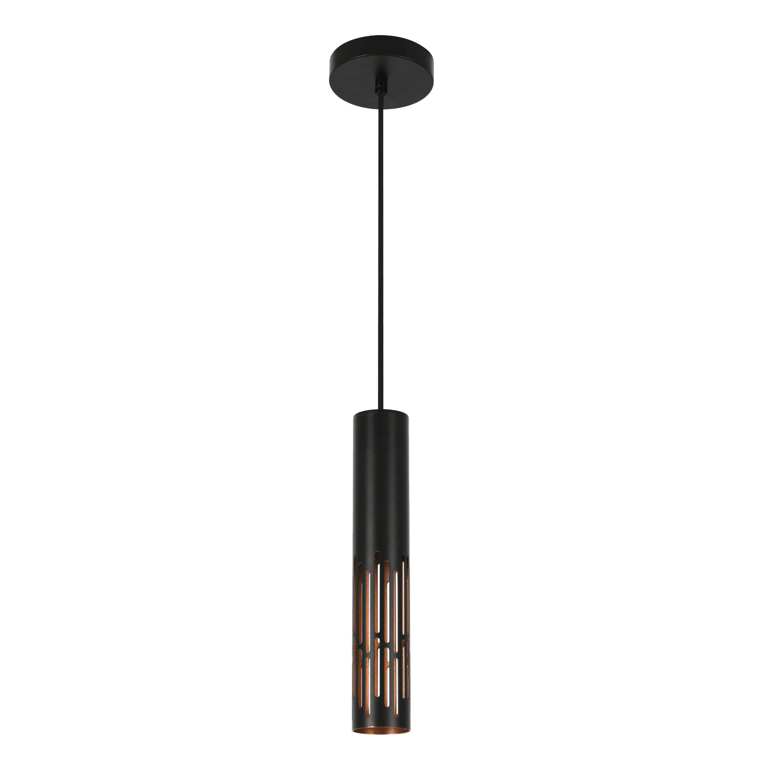 Zebbies Lighting Myles Black and Copper 1 Light Pendant
