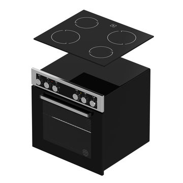 Falco - 60CM Combi Oven & Ceran Hob Set, 4 Function - Stainless Steel