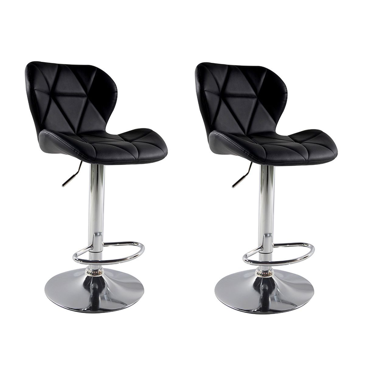 Bar Stool / Kitchen Chair Set of 2 CR 177 - Black