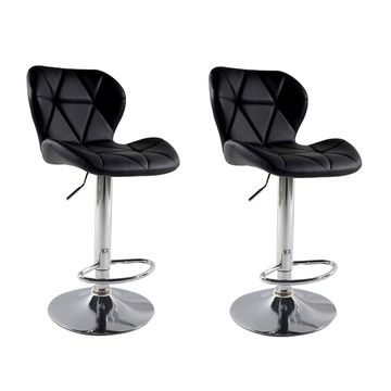 Bar Stool / Kitchen Chair Set of 2 CR 177 - Black