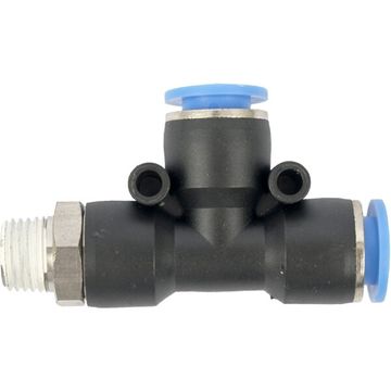Aircraft Pu Hose Fitting Tee 10mm x 10mm x 1/4"M