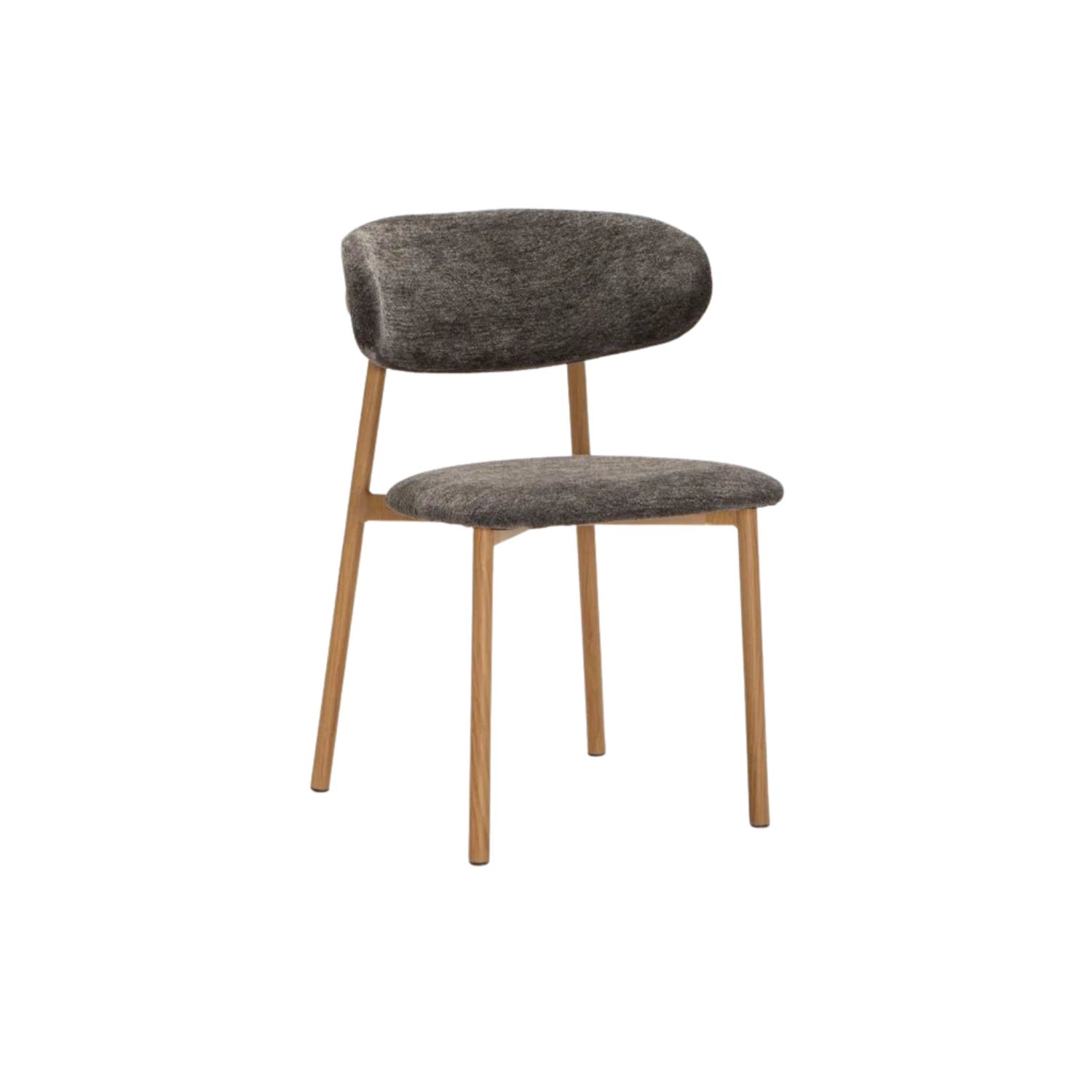 Modern Textured Fabric Dining Chair - Grey/Natural