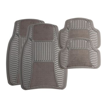Stingray - 4Pc Rubber/Velour Mat Set - TT8110 (Grey)