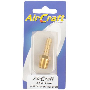AirCraft - Hose Tail Connector Brass 1/4M x 8mm 1 Piece Pack - 2 Pack