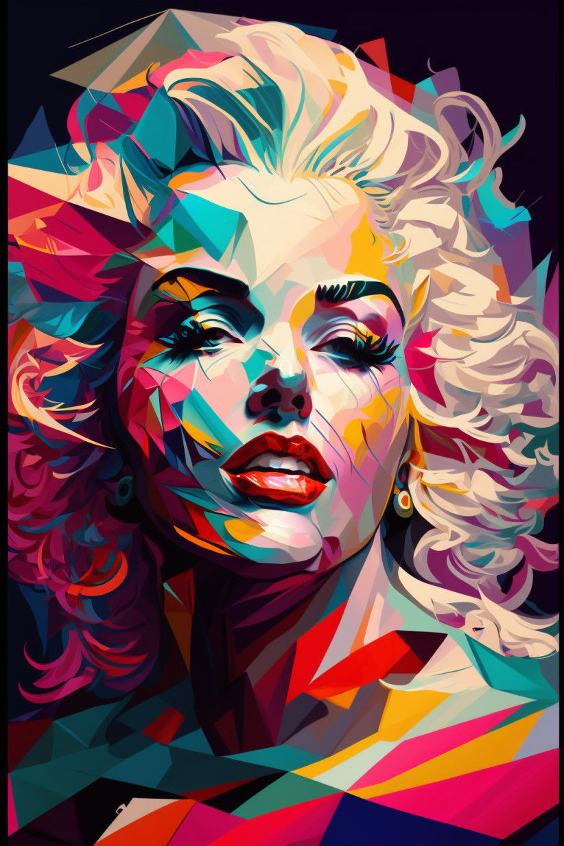 Canvas Wall Art - Marilyn Monroe Abstract Painting - B1541 - [120 x 80 cm]
