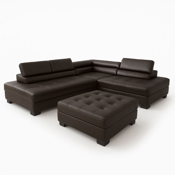 Hamilton Corner L Shape Sofa-PU Brown