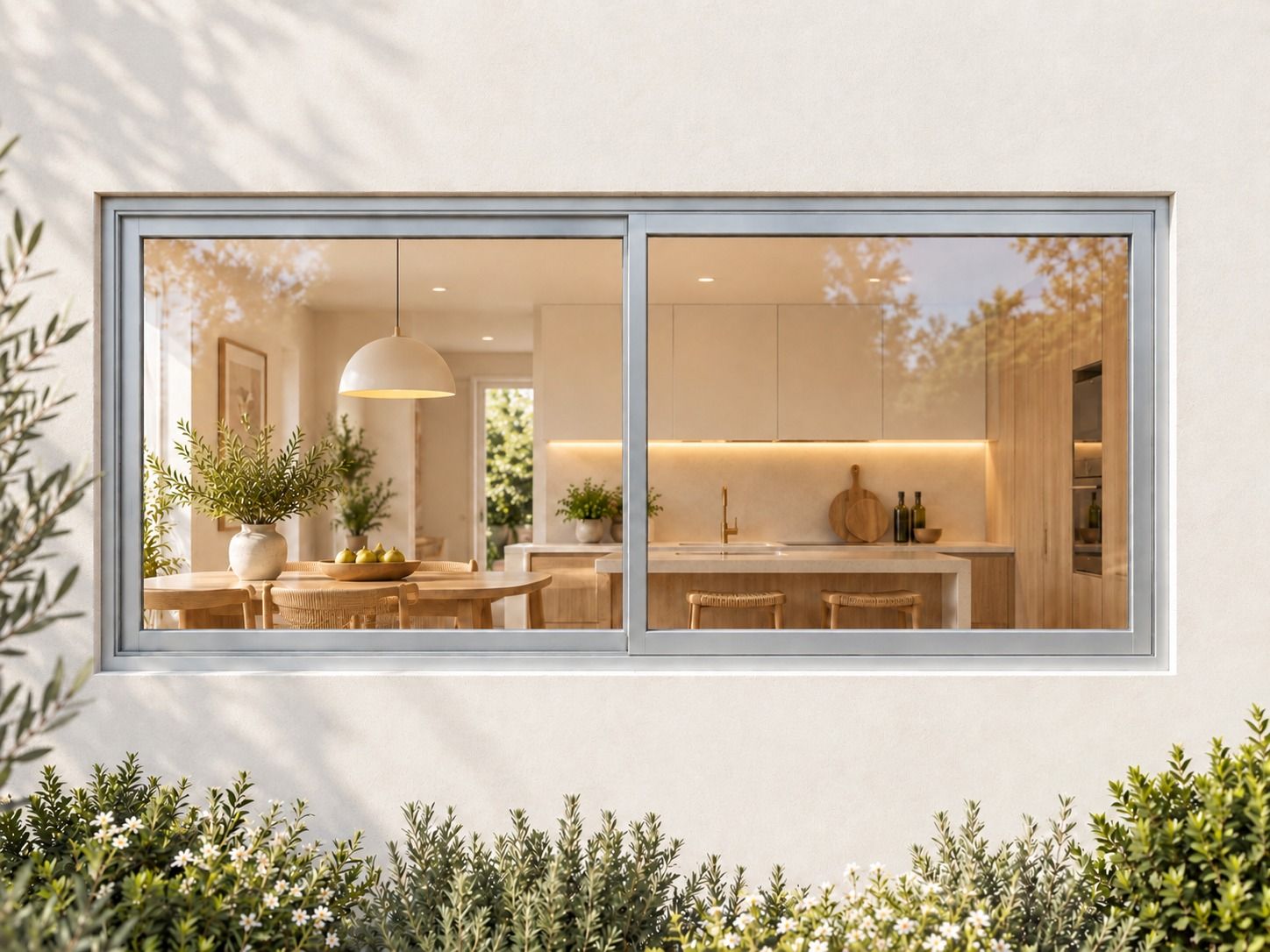 Kenzo Aluminium Sliding Window - Silver, 1200 600 mm, Two Sliding Panels
