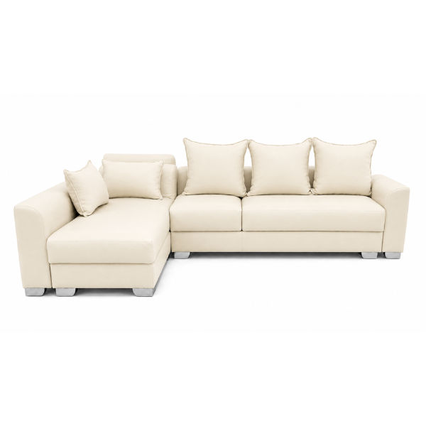 Remy L Shape Corner Sofa-Bonded Leather Cream