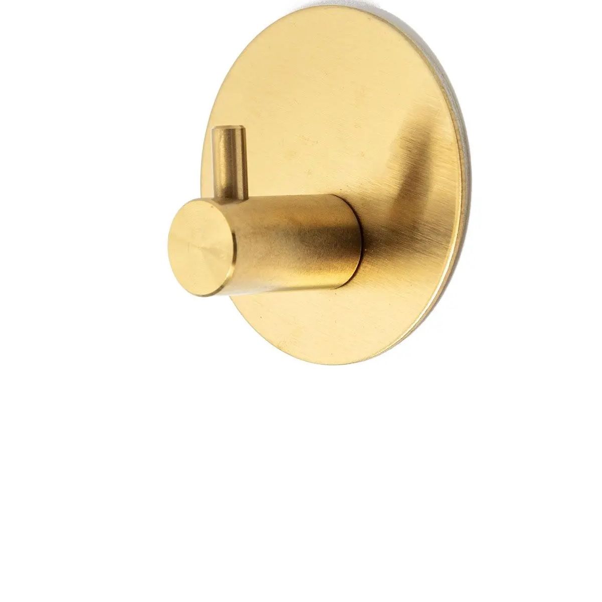 Single Hook, Self Adhesive Tape, Brushed Gold (4 pack) BY WOODLY