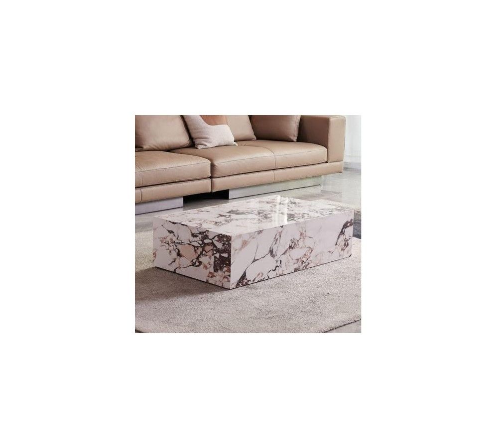 Modern Simple Sintered Stone Marble Coffee Table - White