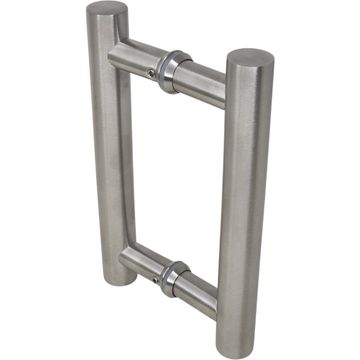 T shaped stainless steel door handles - back-to-back