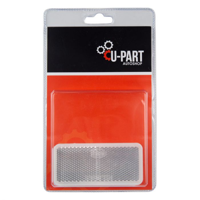 Bulk Pack x 10 U-Part Reflector Square Stick-On White 90mm 2 Pack