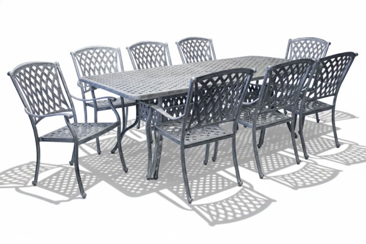 Tuscan Aluminium Dining Set 8-Seater (Silver)