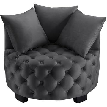 Emma Tufted Leisure Accent Chair - Dark Grey