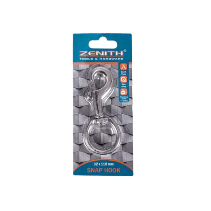 Snap Hook & Swivel 32mm x 110mm Zinc Alloy (Pack of 10)