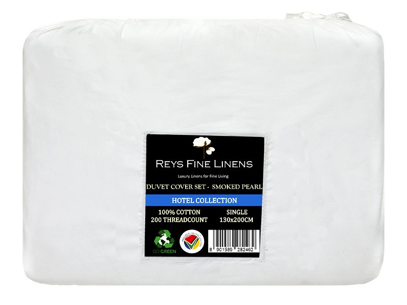 Rey's Fine Linen - Hotel Collection - Oxford Duvet Cover Set-01 Pc Pack-Queen-Smoked Pearl