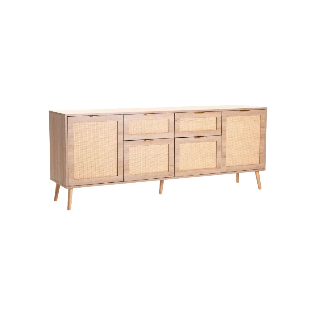 Vividitto - Tomatillo 4 Door 2 Drawer Sideboard - Rustic/Light Oak