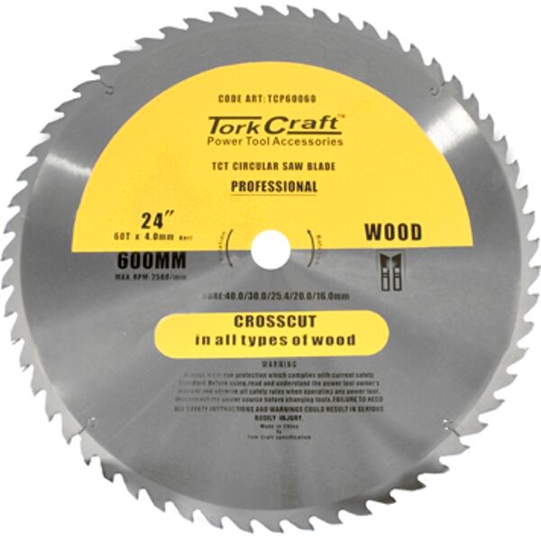 Tct Saw Blade 600X60T 4Mm Kerf 40/30/1/20/16