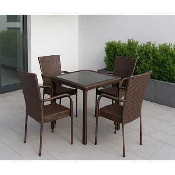 Prestige Home - Terry 4 Seater Patio Set - Brown