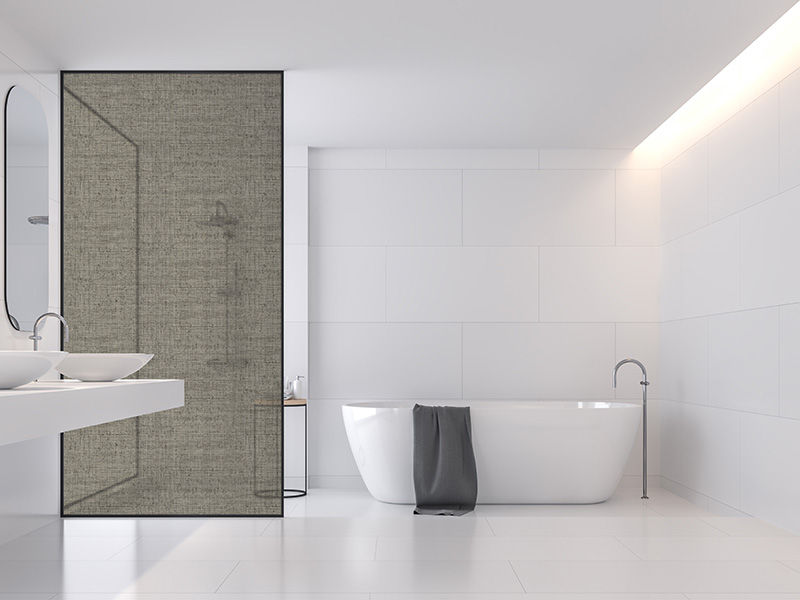 Frosted Vinyl Sticker For Your Shower Glass (glass not included)  Design: Hard Grey