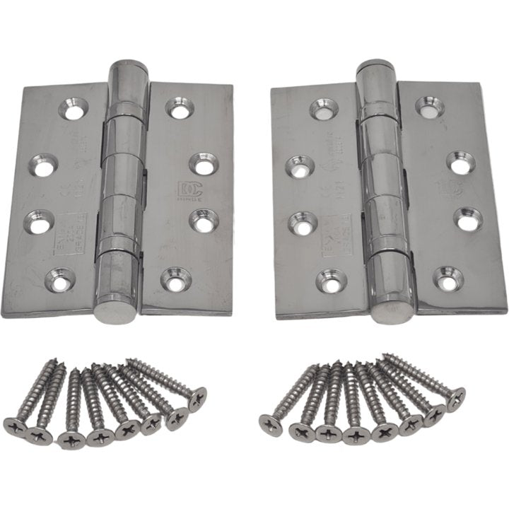 Polished stainless steel door hinge