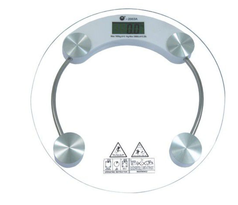 Rounded Electronic Glass Bathroom Scale - 180kg