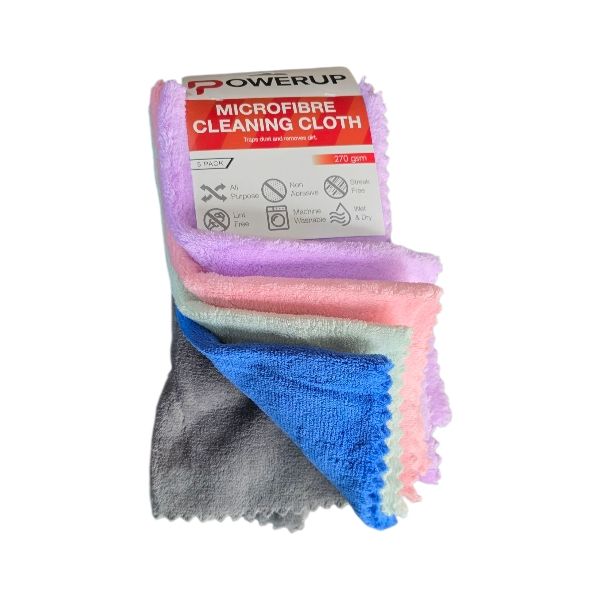CLOTH MICROFIBER 30X30 270GR 5PC X100 PACKS