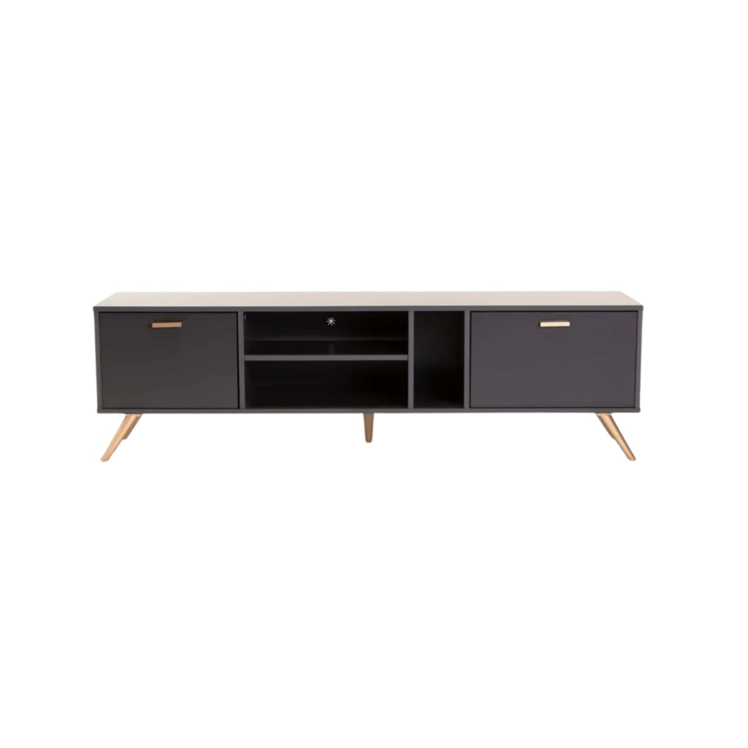 160cm Modern 2-Door TV Stand - Grey