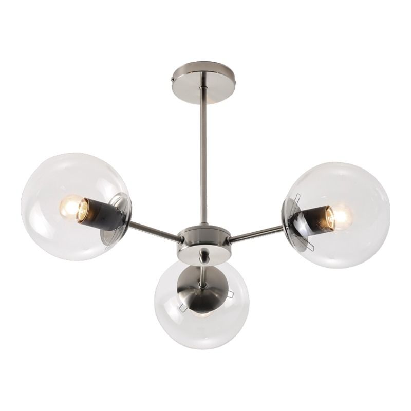 Metal and Clear Glass Chandelier
