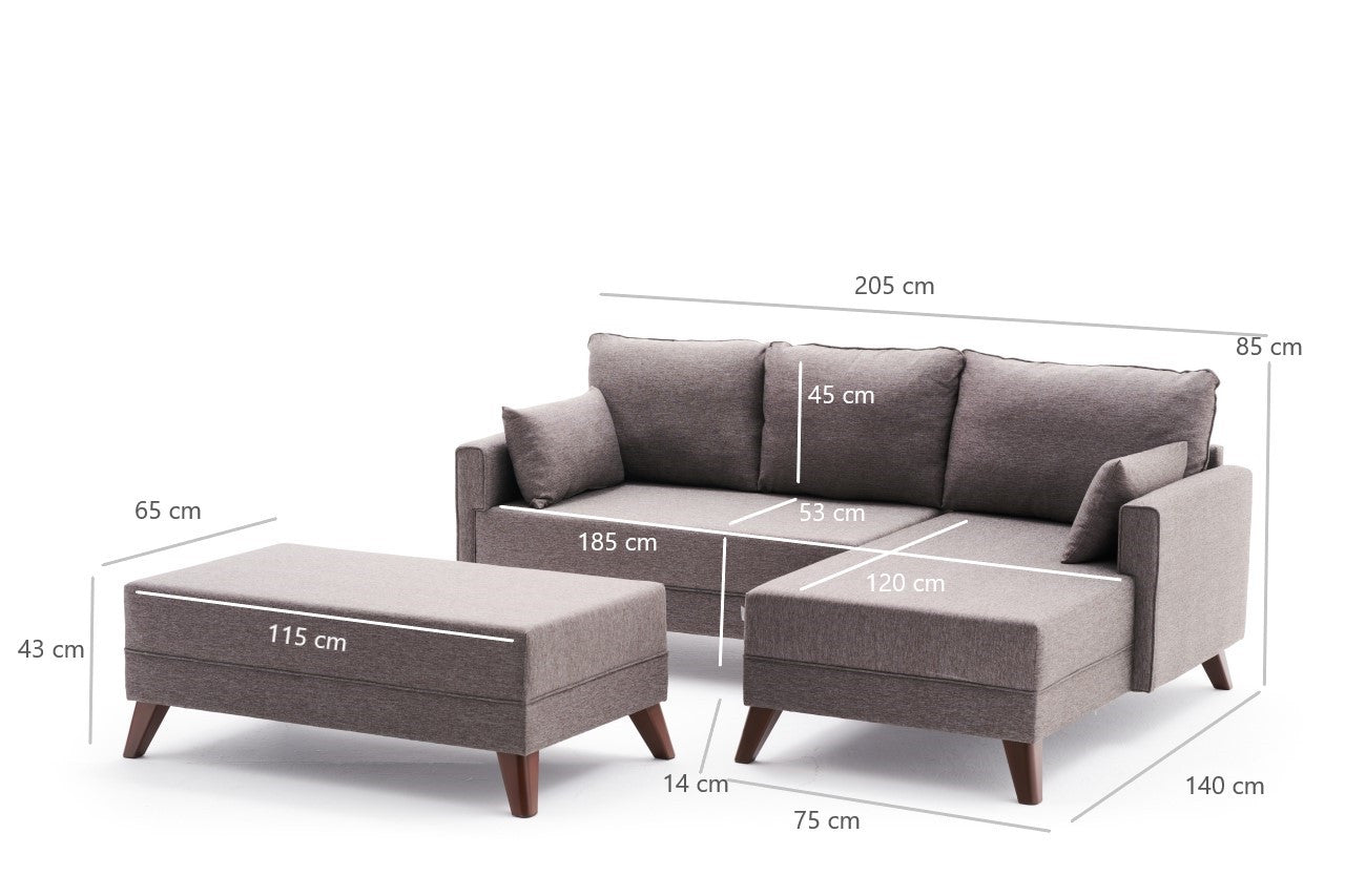 Bella Mini Corner Sofa Right - Anthracite