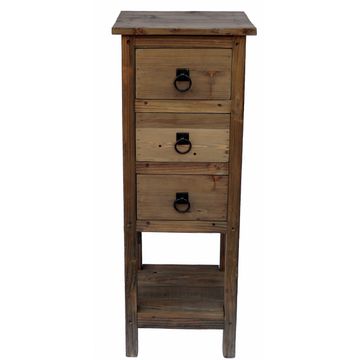 Ngoni2 Classic Tall Slim Accent Table with 2 Drawers & Shelf Stand