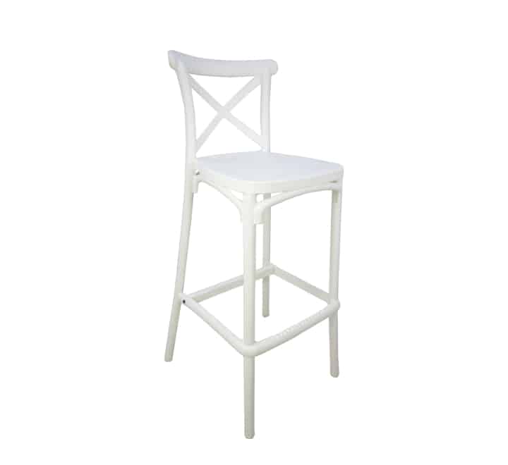 Vividitto - Cross-back Bar Stool - White