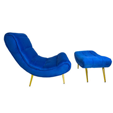 Imola Relaxer Chair With Foot Stool -Royal Blue