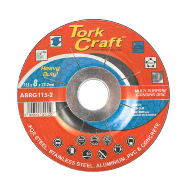 Tork Craft - Grinding Disc - 115mm x 8.0mm x 22.22mm - 4 Pack