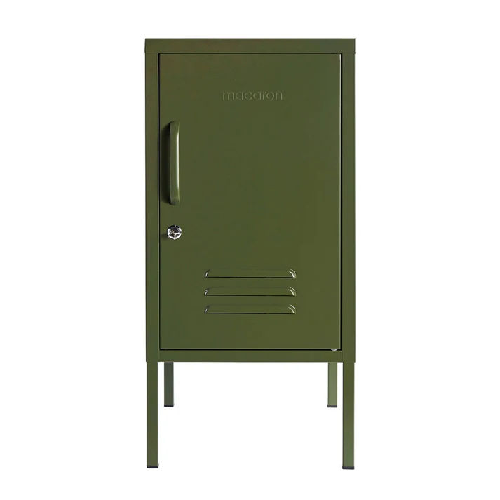 Steel Single Door Bedside Pedestal Shorty Storage Cabinet - Olive Green