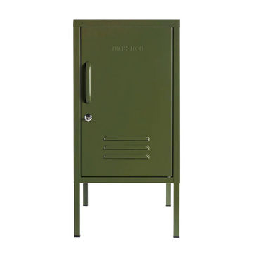 Steel Single Door Bedside Pedestal Shorty Storage Cabinet - Olive Green