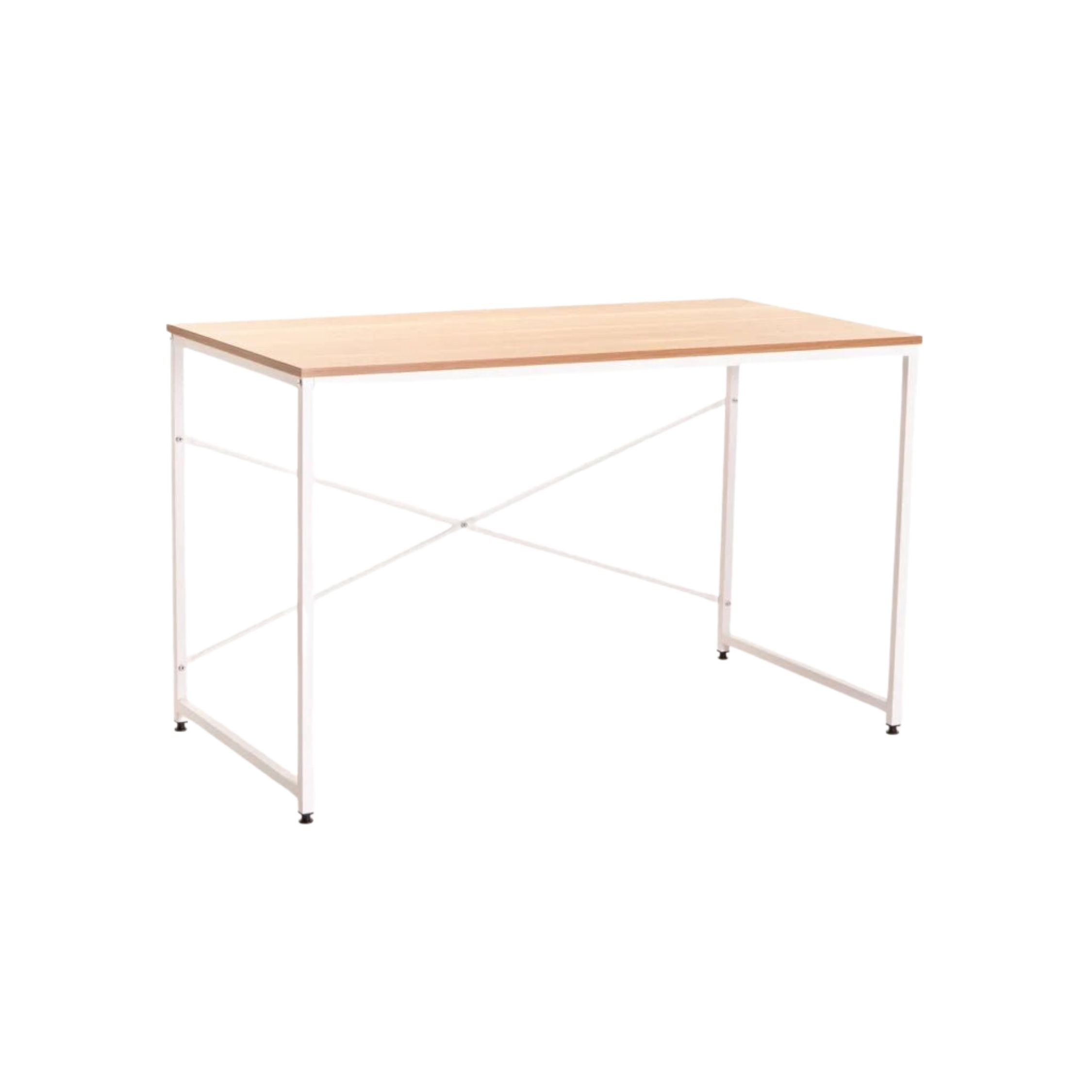 120cm Metal Frame Home Office Desk - Beech