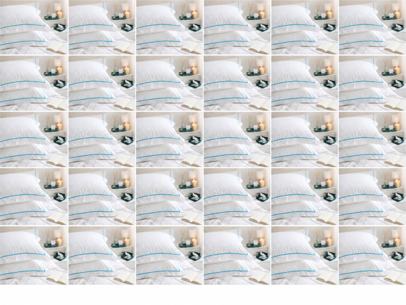 Premium Collection Soft Touch - Oxford Blue Atoll Satin Stitch Pillow Cover Set - King - (30 Sets)