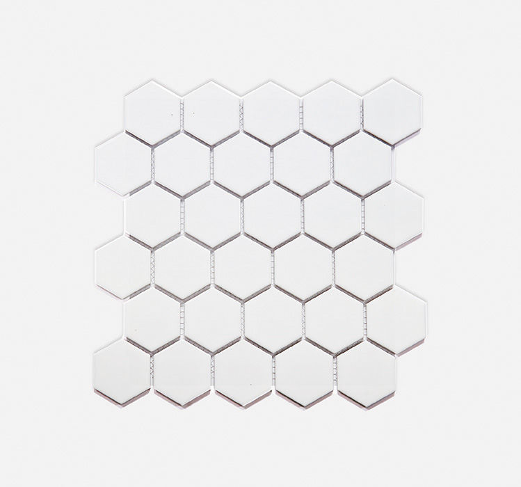 Mosaic Ceramic - Medium White Hexagon - 282x271