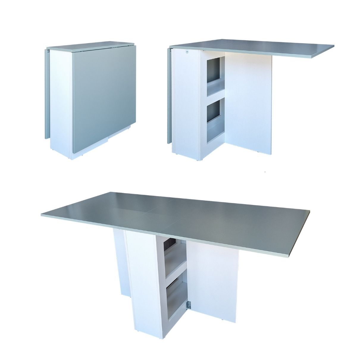 SpaceSave Folding 4 in 1 Console Desk Table - Dual Tone Karoo Sage
