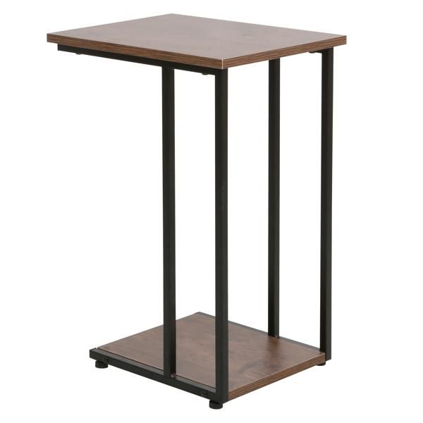 Chestnut Sofa Side Table, Melamine, Powder Coated Steel Frame
