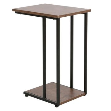 Chestnut Sofa Side Table, Melamine, Powder Coated Steel Frame