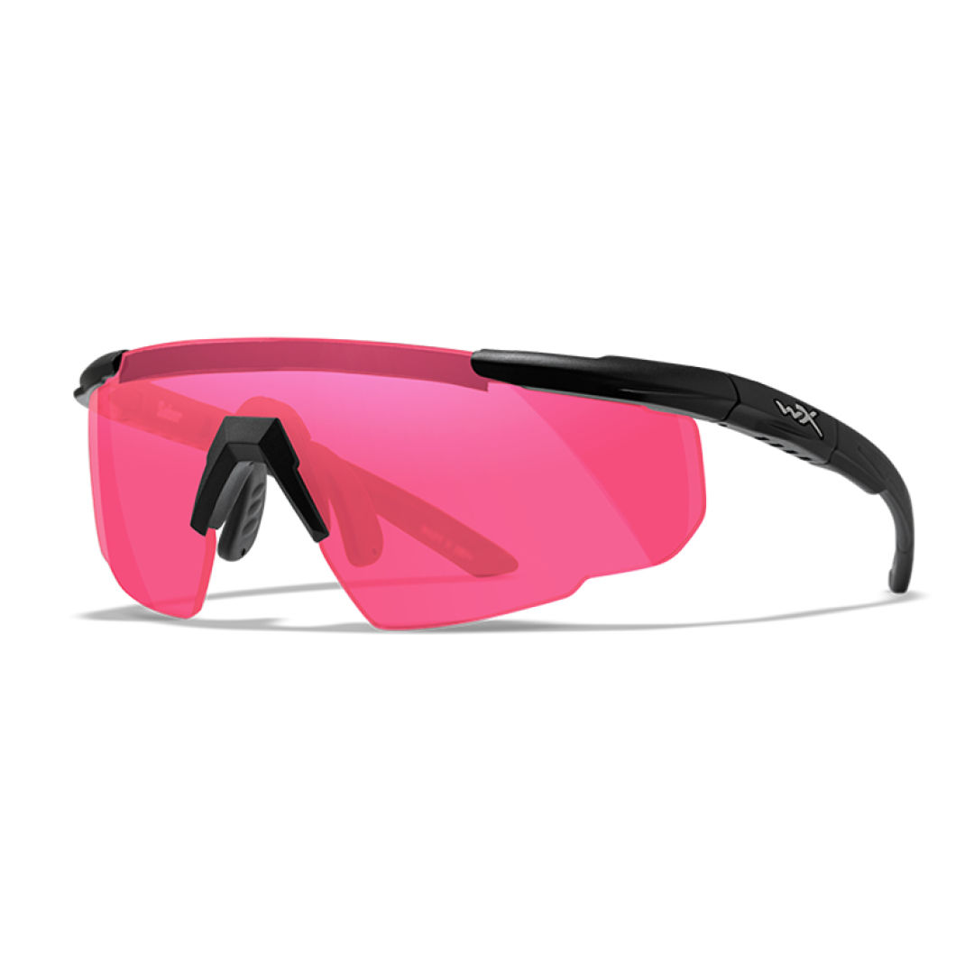Saber Advanced Vermillion Matte Black Frame W/Bag Protective Eyewear