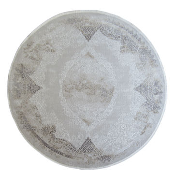 BK Carpets & Rugs – Modern Abstract Round Rug – Cream ,Light Brown & White - 2m x 2m