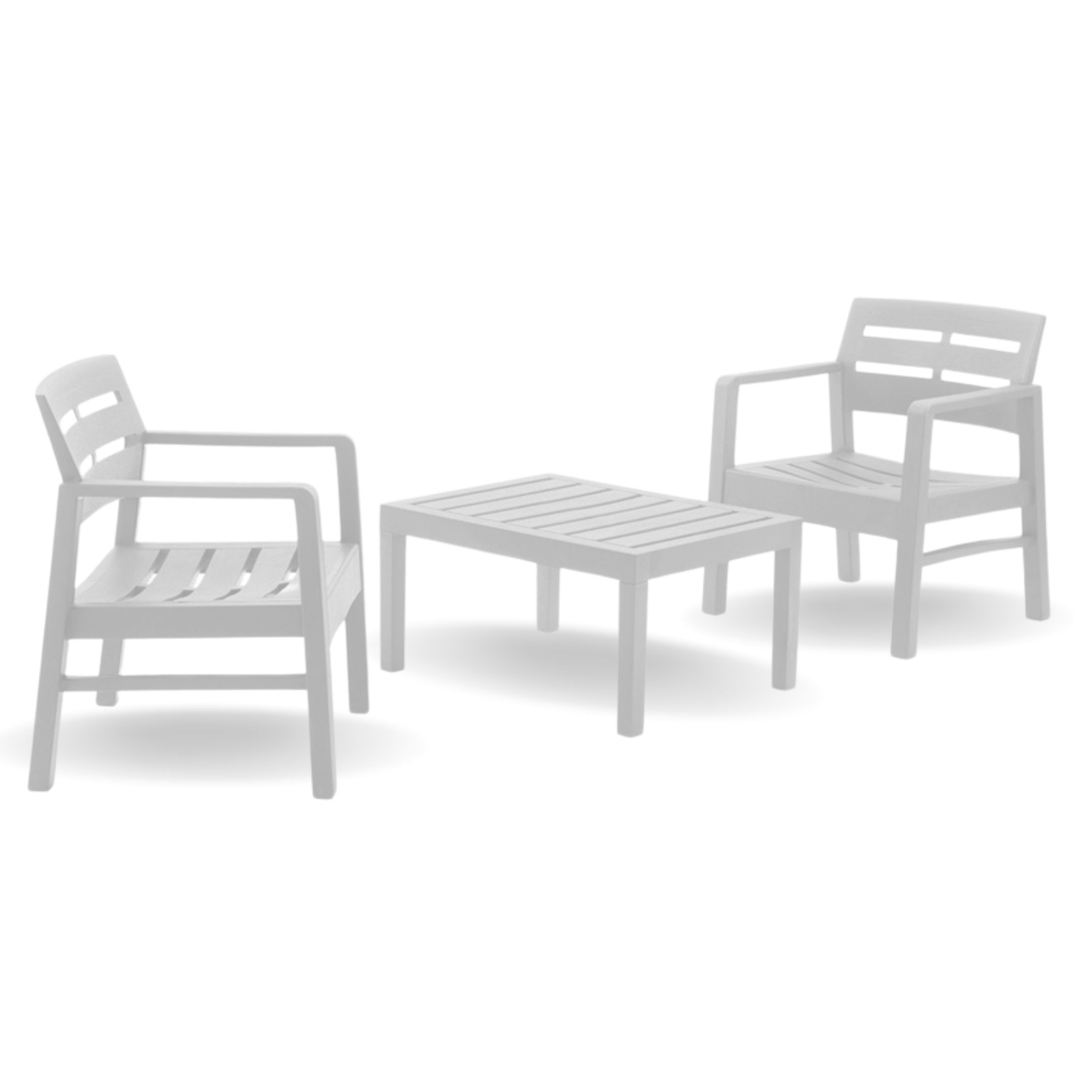 ECONOFURN Progarden Lombok 3 Piece Patio / Balcony Set - White