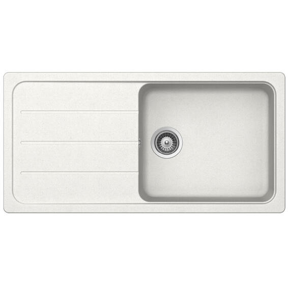 Frasa Kitchen Sink Crucial Single Bowl Single Drainer Quartz Resin Composite White L100Cm X W50Cm