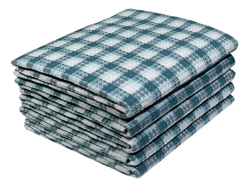 Bunty's Kitchen Towel - Design 2660 - 047x069cms - (05 Pc Pack) - Checks - Aqua