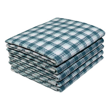 Bunty's Kitchen Towel - Design 2660 - 047x069cms - (05 Pc Pack) - Checks - Aqua