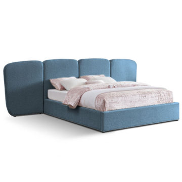 Audrina Sleigh Bed King - Coco Blue